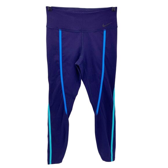Nike Dri-Fit Blue Athletic Leggings Size Small - Picture 1 of 9